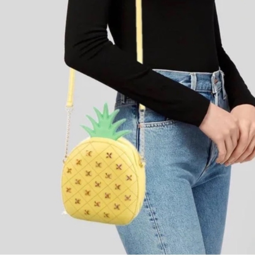 Kate Spade How Refreshing Pineapple Crossbody Bag leather 14 k gold plate - Picture 4 of 8